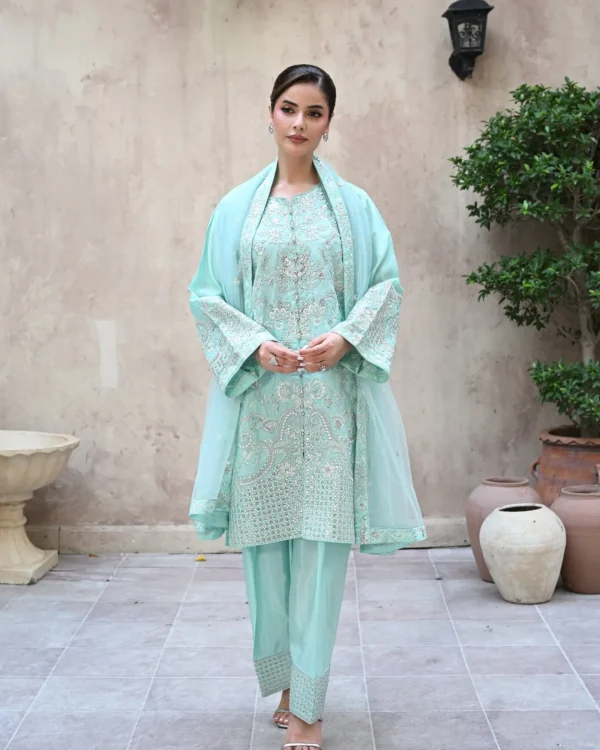 Elara Mint Green Tila Embroidered 3PCS – RG20