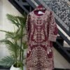 Fabric Orgainzal Size Small Medium Large Fancy 3pcs Handmade & Moti Embroidery Work With Orgainza Embroidered Dupatta & Trousers – RG06 - fancy | Rangoli