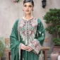 Long Shirt 3pcs Embroidered Pure Raw Silk Treadwork With Dupatta & Trousers – RG07 - party wear | Rangoli
