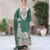 Long Shirt 3pcs Embroidered Pure Raw Silk Treadwork With Dupatta & Trousers – RG07 - party wear | Rangoli
