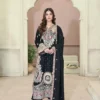 Long Shirt 3pcs Embroidered Pure Raw Silk Treadwork With Dupatta & Trousers – RG07 - party wear | Rangoli