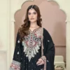Long Shirt 3pcs Embroidered Pure Raw Silk Treadwork With Dupatta & Trousers – RG07 - party wear | Rangoli
