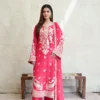 3pcs Pure Silk Tila Embroidered With Beautiful Paches Work With Dupatta & Trousers – RG09 P - party wear | Rangoli