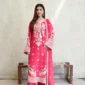 3pcs Pure Silk Tila Embroidered With Beautiful Paches Work With Dupatta & Trousers – RG09 P - party wear | Rangoli