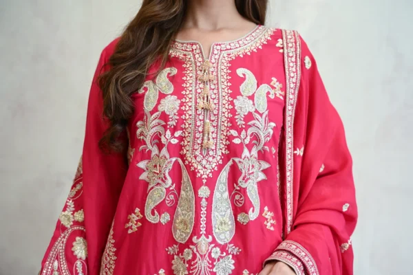 rg09p-3.webp 3pcs Pure Silk Tila Embroidered With Beautiful Paches Work With Dupatta & Trousers – RG09 P - party wear | Rangoli
