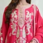 3pcs Pure Silk Tila Embroidered With Beautiful Paches Work With Dupatta & Trousers – RG09 P - party wear | Rangoli