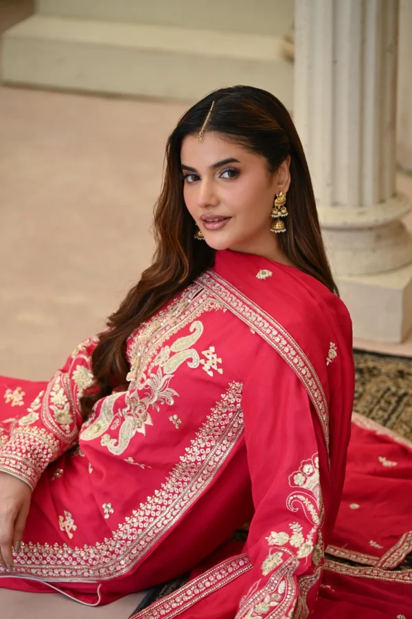 rg09p-6.webp 3pcs Pure Silk Tila Embroidered With Beautiful Paches Work With Dupatta & Trousers – RG09 P - party wear | Rangoli