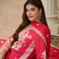 3pcs Pure Silk Tila Embroidered With Beautiful Paches Work With Dupatta & Trousers – RG09 P - party wear | Rangoli