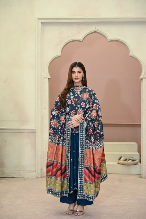 rg10-4.webp 3pcs Pure Silk Tila Embroidered With Beautiful Paches Work With Dupatta & Trousers – RG10 - party wear | Rangoli