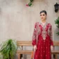 Roselle Maroon Luxury Embroidered 3PCS – RG10 R - party wear | Rangoli