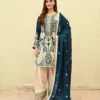 Elara Teal Tila Embroidered 3PCS – RG11 B - party wear | Rangoli
