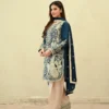 Elara Teal Tila Embroidered 3PCS – RG11 B - party wear | Rangoli