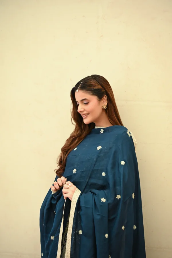 rg11b-5.webp Elara Teal Tila Embroidered 3PCS – RG11 B - party wear | Rangoli