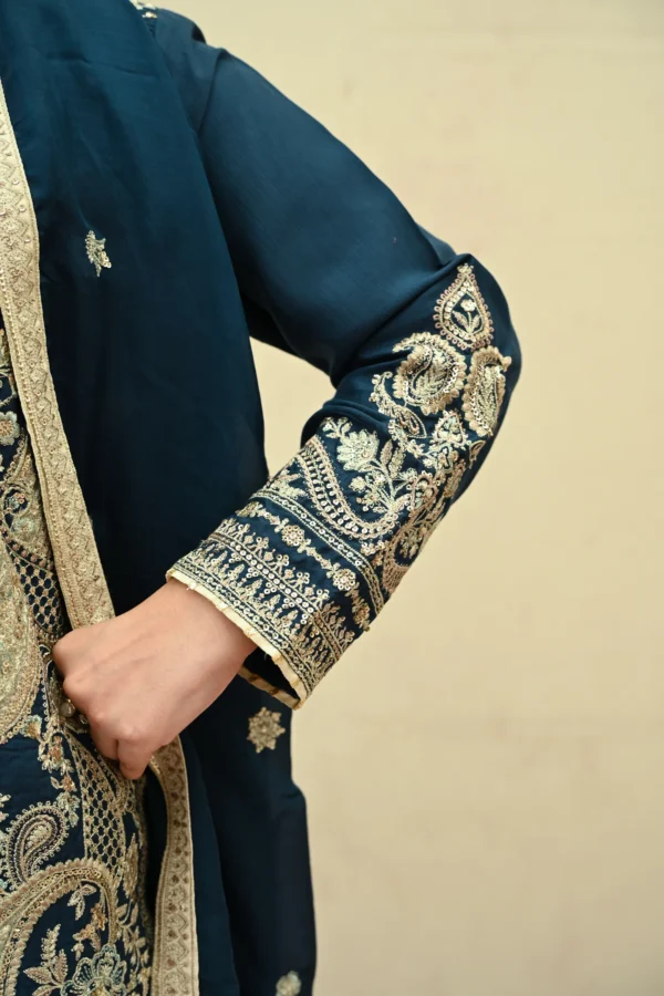 rg11b-6.webp Elara Teal Tila Embroidered 3PCS – RG11 B - party wear | Rangoli