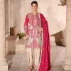 Rosalie Fuchsia Tila Embroidered 3PCS – RG11 P - party wear | Rangoli