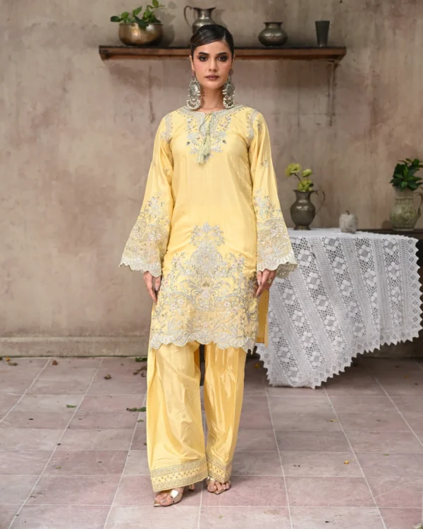 Aurelia Golden Tila Embroidered 3PCS – RG14 G - Party Wear | Rangoli
