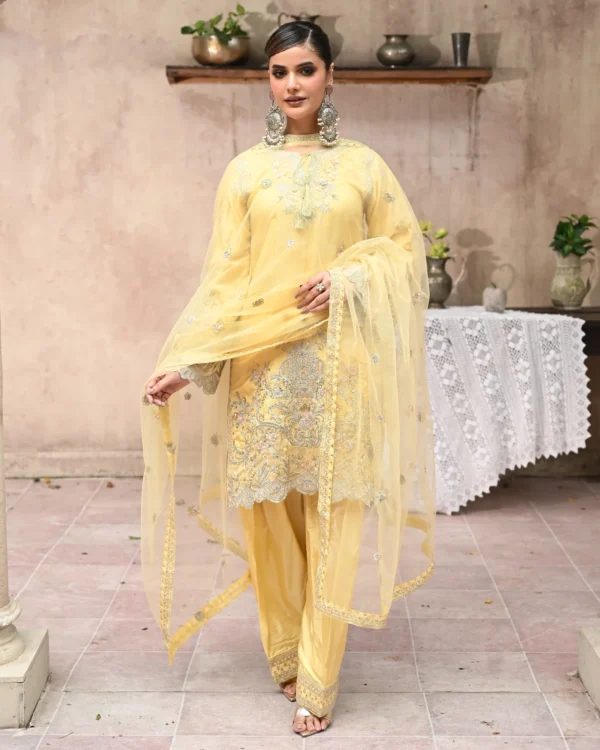 Aurelia Golden Tila Embroidered 3PCS – RG14 G - Party Wear | Rangoli