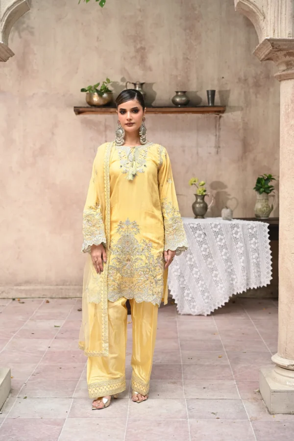 rg14g-7.webp Aurelia Golden Tila Embroidered 3PCS – RG14 G - Party Wear | Rangoli