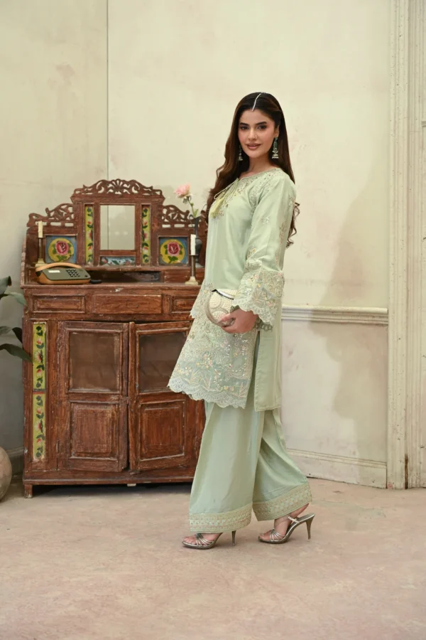 rg14m-3.webp Elara Mint Green Tila Embroidered 3PCS – RG14 M - Party Wear | Rangoli