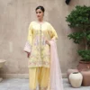 Aurelia Mustard Tila Embroidered 3PCS – RG17 Y - Party Wear | Rangoli