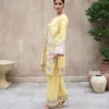Aurelia Mustard Tila Embroidered 3PCS – RG17 Y - Party Wear | Rangoli