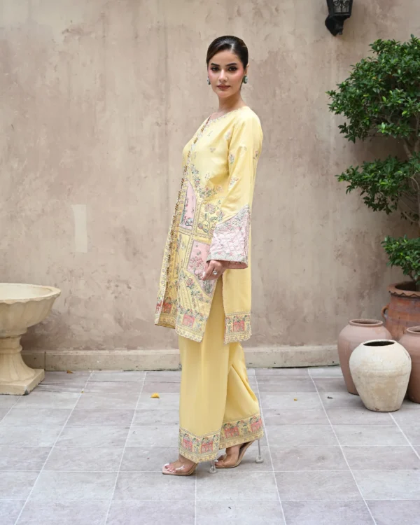 Aurelia Mustard Tila Embroidered 3PCS – RG17 Y - Party Wear | Rangoli