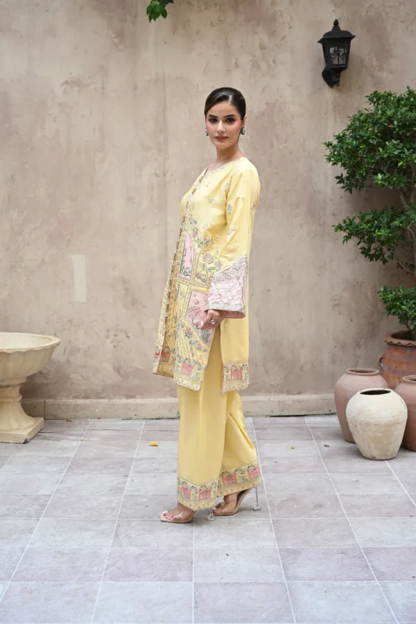 rg17y-2.webp Aurelia Mustard Tila Embroidered 3PCS – RG17 Y - Party Wear | Rangoli
