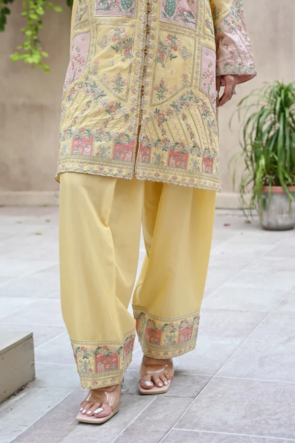 rg17y-7.webp Aurelia Mustard Tila Embroidered 3PCS – RG17 Y - Party Wear | Rangoli