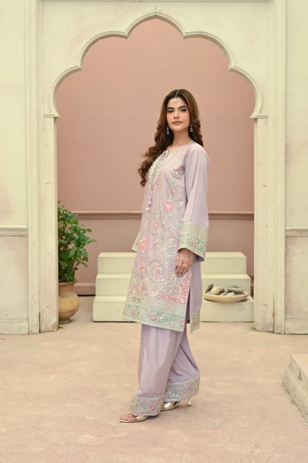 rg18p-2.webp Elowen Lavender Tila Embroidered 3PCS – RG18 P - Party Wear | Rangoli