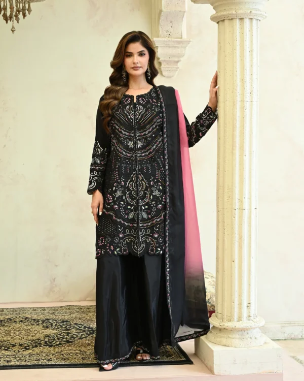 Aurelia Black Tila Embroidered 3PCS – RG19 B - Party Wear | Rangoli