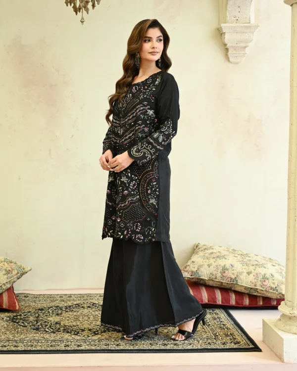 Aurelia Black Tila Embroidered 3PCS – RG19 B - Party Wear | Rangoli