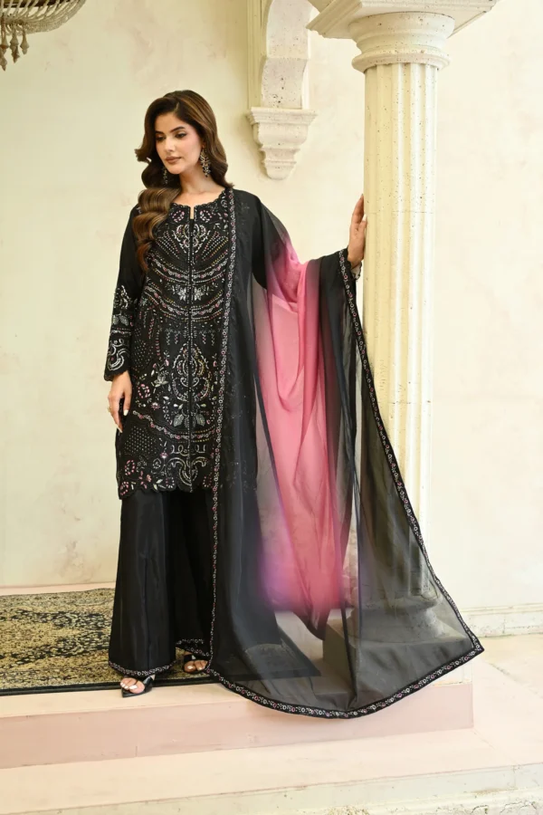 rg19b-5.webp Aurelia Black Tila Embroidered 3PCS – RG19 B - Party Wear | Rangoli