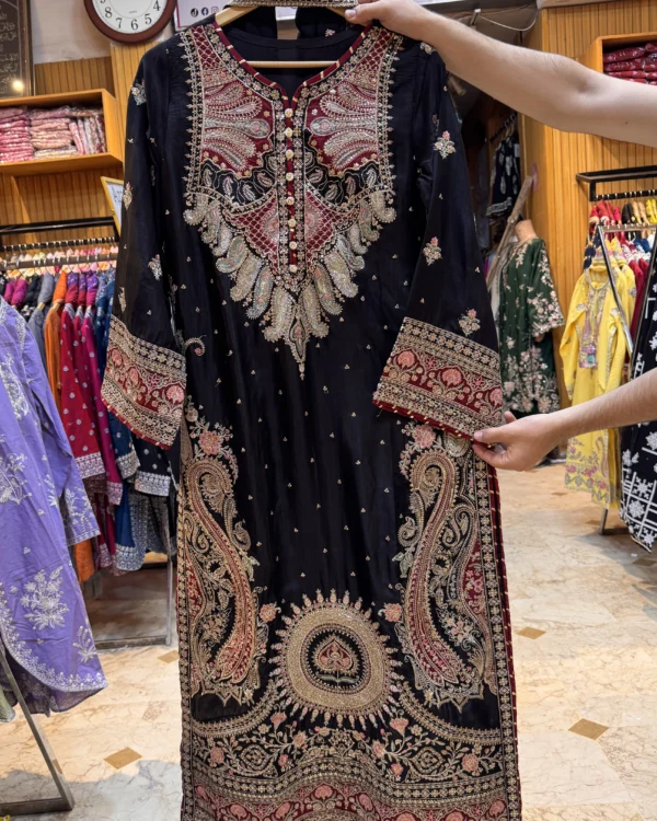 Aurelia Black Embroidered 3PCS – RG22 B - party wear | Rangoli