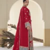 Rosalie Red Embroidered 3PCS – RG22 R - party wear | Rangoli