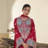 Rosalie Red Embroidered 3PCS – RG22 R - party wear | Rangoli
