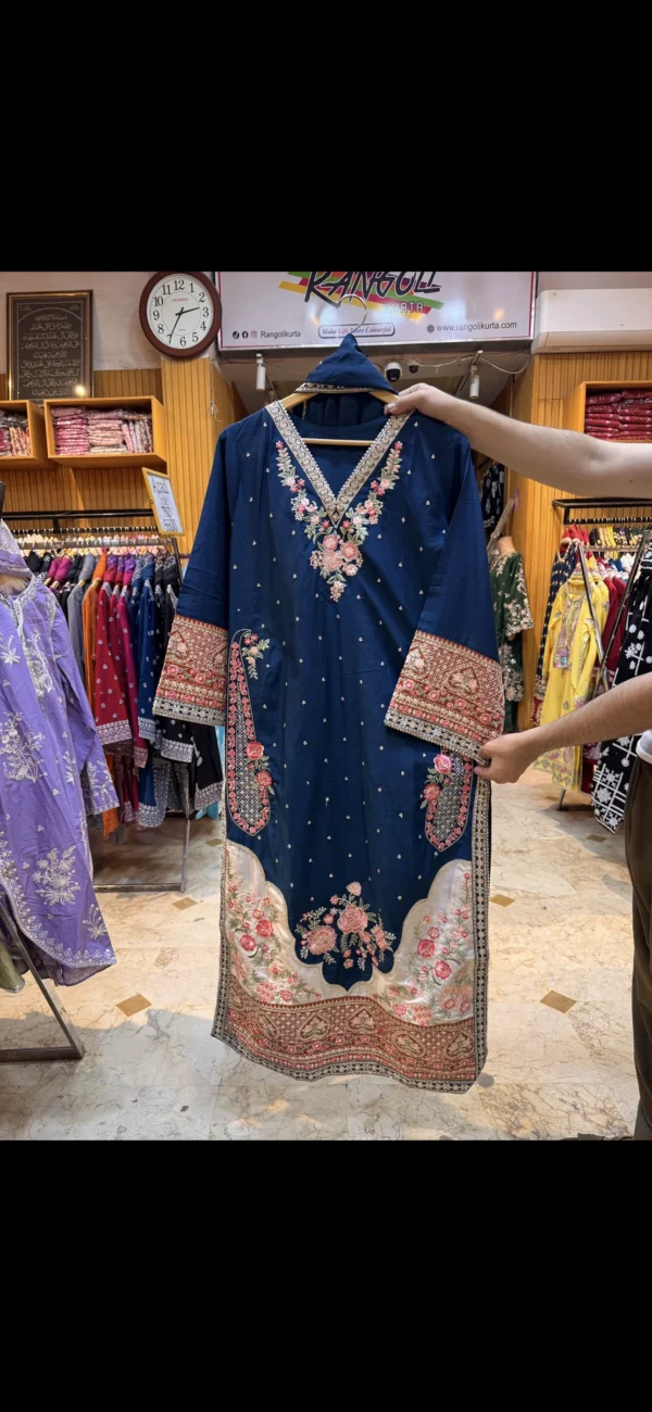 rg23-2.webp Elara Teal Blue Embroidered 3PCS – RG23 - party wear | Rangoli