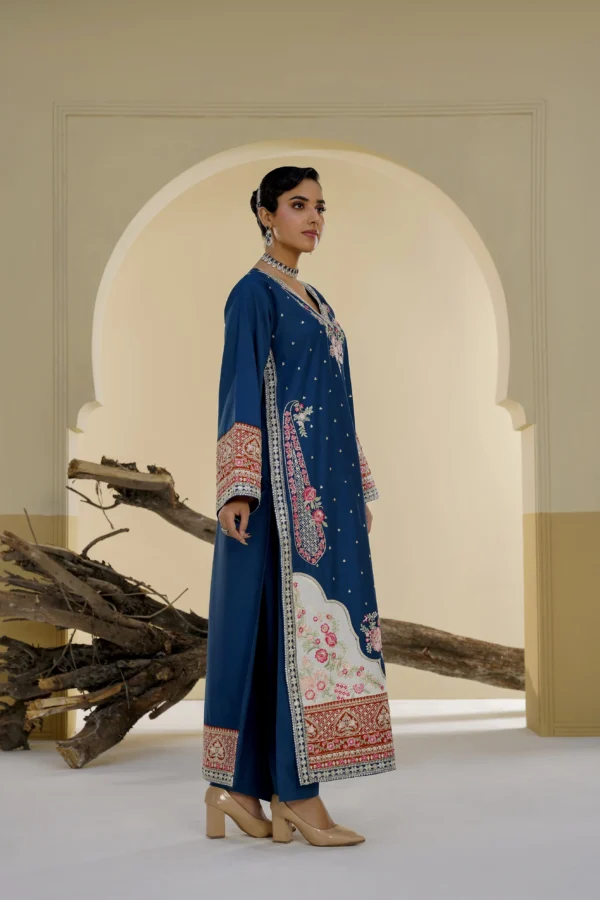 rg23-3.webp Elara Teal Blue Embroidered 3PCS – RG23 - party wear | Rangoli