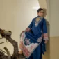 Elara Teal Blue Embroidered 3PCS – RG23 - party wear | Rangoli