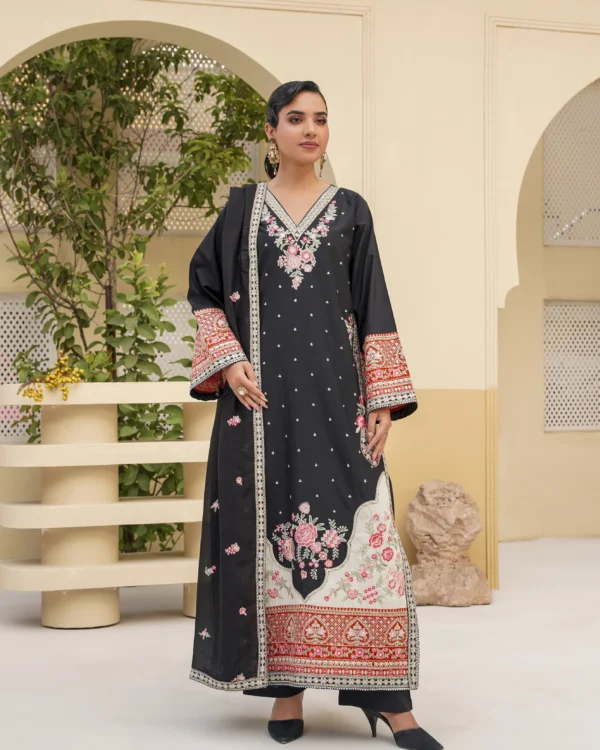Aurelia Black Embroidered 3PCS – RG23 B - party wear | Rangoli