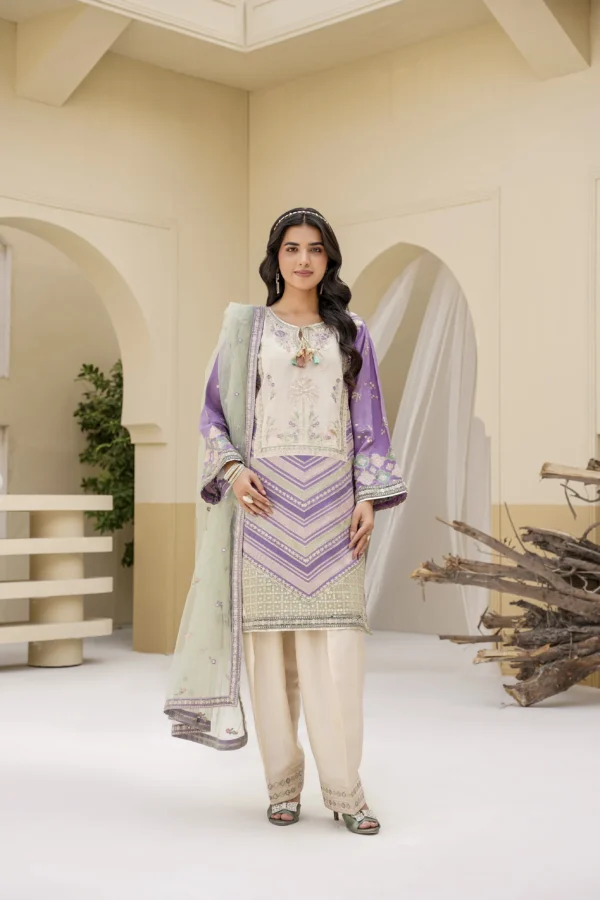 rg26l-1.webp Elara Lavender Embroidered 3PCS – RG26 L - party wear | Rangoli