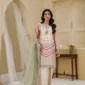 Rosalie Peach Embroidered 3PCS – RG26 P - party wear | Rangoli