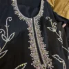 Elara Silk Patchwork & Handmade Embroidered 3PCS – RG34 (Black)