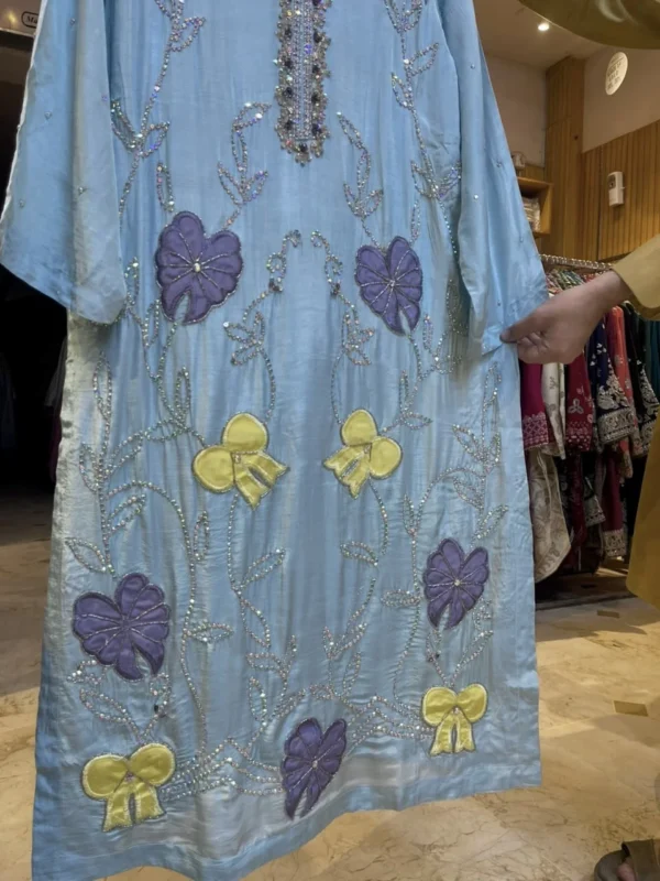 Elara Silk Patchwork & Handmade Embroidered 3PCS – RG34 (Blue) Elara Silk Patchwork & Handmade Embroidered 3PCS – RG34 (Blue)