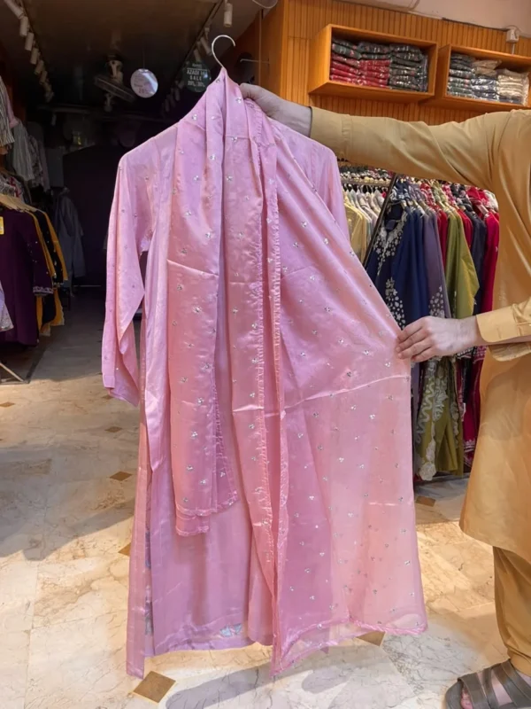 Elara Silk Patchwork & Handmade Embroidered 3PCS – RG34 (Pink) Elara Silk Patchwork & Handmade Embroidered 3PCS – RG34 (Pink)
