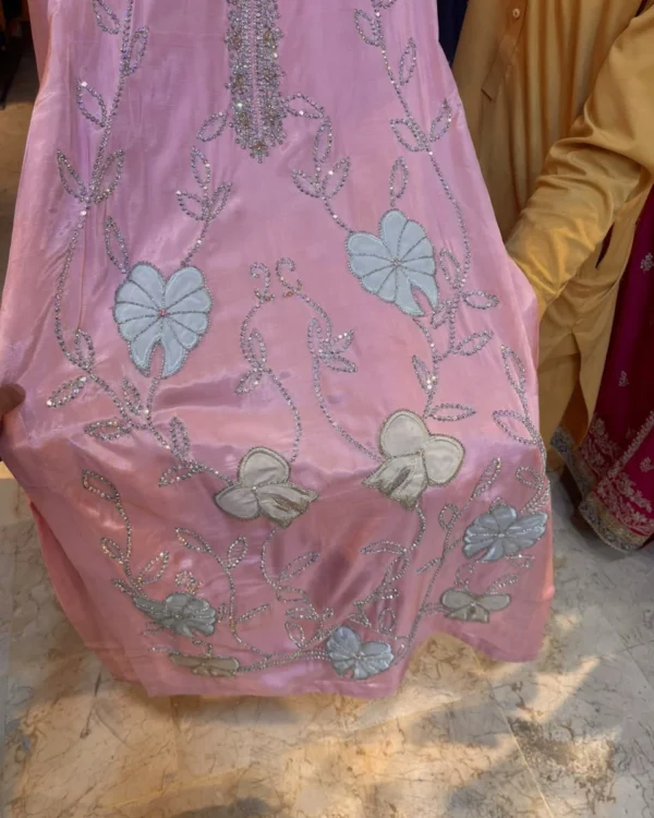 Elara Silk Patchwork & Handmade Embroidered 3PCS – RG34 (Pink)