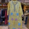Elara Silk Patchwork & Handmade Embroidered 3PCS – RG34 (Lemon Yellow)